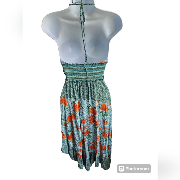 Free People Gabrielle Floral Halter Midi Dress Size XS - Picture 4 of 5